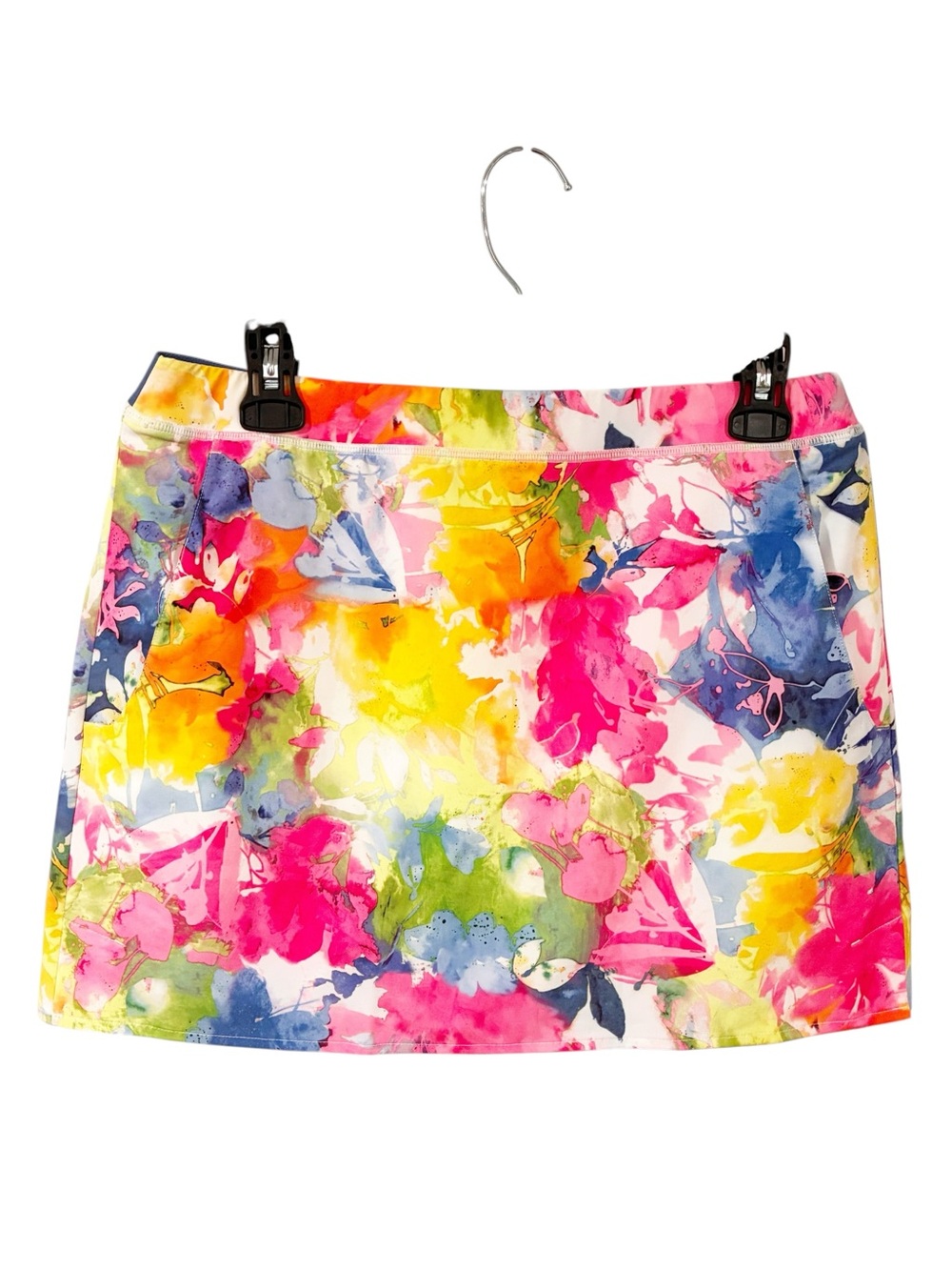 Polo Ralph Lauren Golf Stretch Pull On Skort Skirt Watercolor Floral Tie Dye